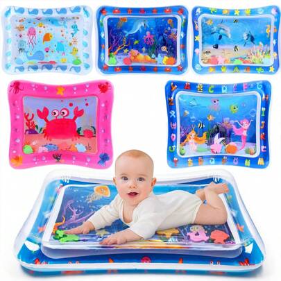 1 pieza Alfombra de agua para bebé para entrenamiento de gateo, Alfombra de agua inflable para bebés para trepar, Cojín de agua acolchado grueso para niños