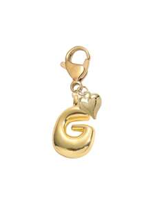Bubble Letter Cute Necklace Pendant, Bag Charm - Lucky Crystal Pendant With Golden Heart Pendant, Letter A-Z, Shiny Alloy Bag Backpack Keychain - Perfect Gift For Birthday And Special Occasions, Keychain Bag Backpack Car Charm, Gift For Women And Girls, Wallet And Handbag Accessories. Small Gift For Women On Birthday, Valentine's Day, Mother's Day. - Gold - View 27