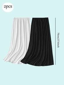 3 Pieces/2 Pieces/1Piece Hip-Wrapped Lining Skirt Bottoming Skirt Anti-Exposure Skirt,Multi-Color, Solid Color, Spring And Summer Styles,Anti Transparency And Anti Light Medium Long Skirt, Inner Lining Skirt, Lace Bottom, Anti-Static Skirt, Elastic Waistband Suitable For Slightly Overweight Girls, Suitable For Daily Wear