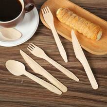 10/50/100 linguri din lemn pentru tacâmuri-5,51 inchi lungime, linguri de unică folosință din lemn-, ustensile din lemn natural Ustensile din lemn compostabile, alternativa ustensile din bambus pentru petreceri, camping, nunți și cină evenimente