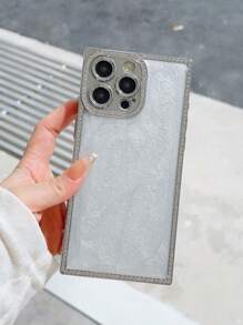 Sequins 1pc Fashionable Square Electroplated Dropper Phone Case, Protecting And High Quality For:IPhone13/13pro/13 Promax/IPhone14/14pro/14promax/IPhone15/15pro/15promax/IPhone16/16pro/16promax/IPhone14 Plus/15 Plus/16 Plus