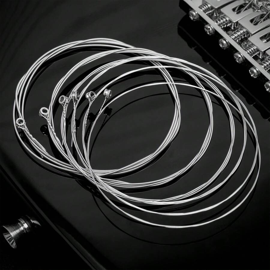 6pcs/Set Electric Guitar Strings - Nickel Plated High Carbon Steel - Alloy Wound - Premium Steel Core - No Numeric Markings