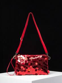 女士闪亮亮片手拿包，亮片包，女士派对礼服，优雅女包，婚礼用品，可调节肩带女士斜挎包（图案随机）