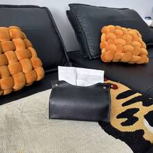 四色皮革纸巾盒，2个/套，大号纽扣设计，适用于各种尺寸的纸巾，适用于客厅、卧室、浴室 - 彩色 - 查看 5