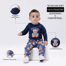 SOFT LINED INSIDE BABY BODYSUIT SET - Navy Blue - View 2