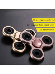 1個大號鋁合金三角形手指陀螺玩具,金屬螺旋手指陀螺,壓力釋放工具 - 黑色 - 查看 6