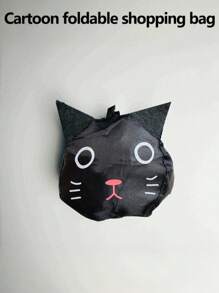 1pc/Cartoon Foldable Shopping Bag/Carry-On Portable Large-Capacity Shoulder Bag/Supermarket Bag/Storage Type Hanging Bag/Lightweight And Large-Capacity Shopping Bag/Can Be Folded Up To Become A Cute Cat Or Dog.