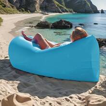 1pc Ultra-Portable Inflatable Camping Sofa | 5-Second Instant Setup For #VanLifeEssentials & #SpringBreak2025 | Lightweight Beach, Hiking Gear With Storage Bag | Durable Ripstop Polyester | 5 Colors ,Purple, Blue, Red, Green, Black(With The Help Of An Electric Fan You Can Quickly Fill The Sofa)