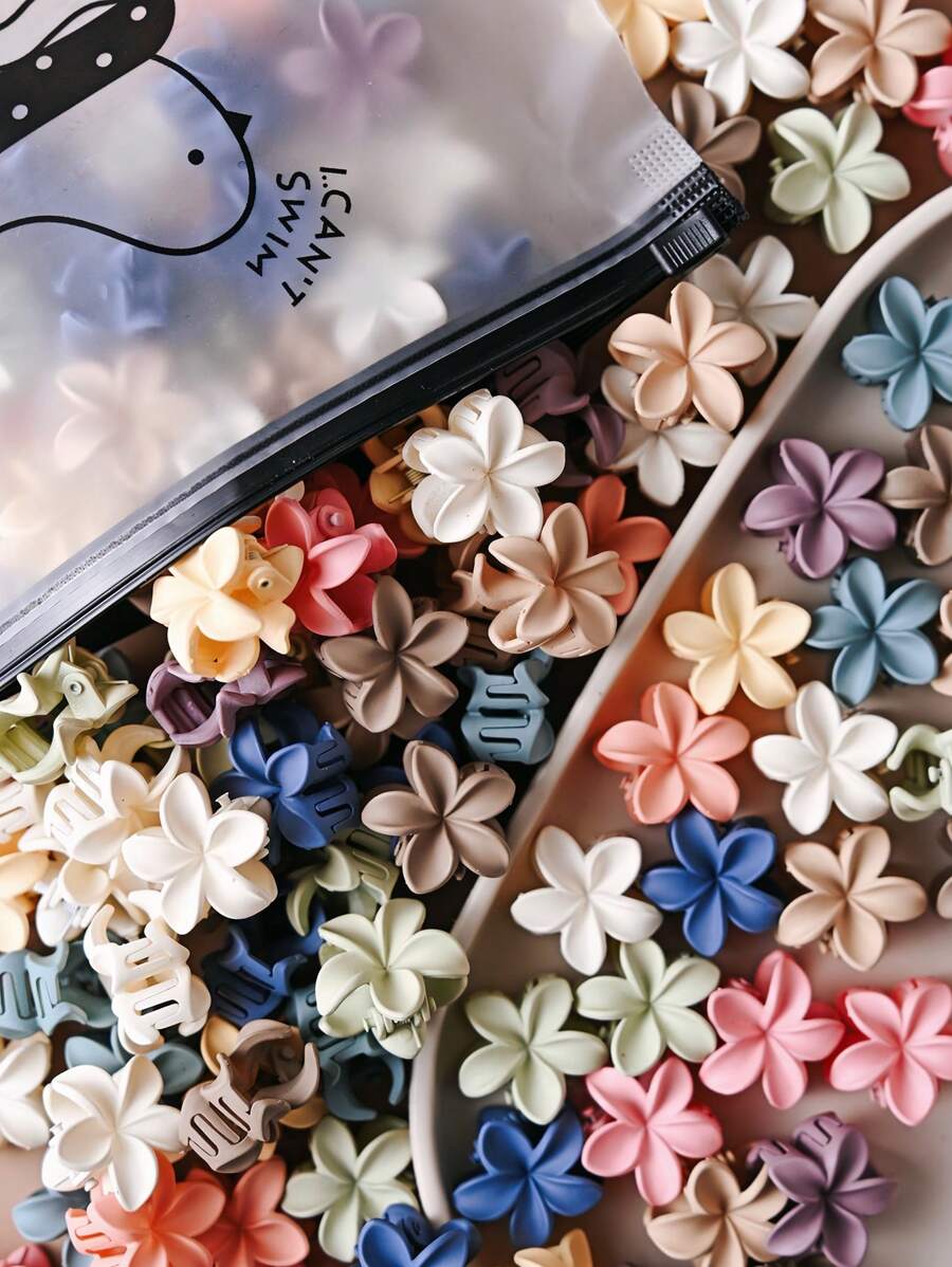 30 件女士彩色雏菊花爪夹，迷你优雅发夹，适合凌乱的头发，春季主题发饰