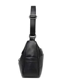 Fashionable Women's Shoulder Bag, Minimalist Unique Style, Large Capacity Multi-Functional, Suitable For Shopping, Gifting, Travel And Outdoor Activities - Black - View 7