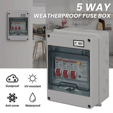 NetHong 5-Way Consumer Unit Fuse Box With RCD Breaker For Garage Shed Camper Caravan Van - Blanco - Ver 2