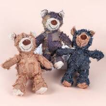 1 件猫/狗爱好者礼物和狗/猫妈妈爱宠物毛绒咀嚼娃娃，狗爱好者和狗妈妈爱玩偶，带有熊设计，吱吱作响，牙齿清洁，适合柯基犬，斗牛犬爱好者和狗妈妈爱，中型狗爱好者和狗妈妈爱