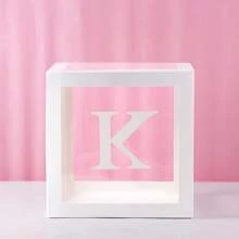 Cajas de globos blancos, con letras para Baby Shower, 1 caja con 1 letra o 1 juego de 4 cajas y letras B-A-B-Y, decoraciones de fiesta de baby shower para fiestas de cumpleaños, cajas de globos transparentes, bloques claros para fiestas de cumpleaños, duchas nupciales, revelación de género, decoraciones de cajas de globos