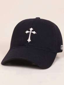 1pc Men's Baseball Cap, New Cross & CATG Letter 3D Embroidery Colorblock Design, Casual Fashion Versatile Curved Brim Sun Hat For Outdoor Sports, Riding, Vacation, Suitable For Daily Wear