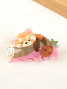 1 件变色龙、考拉、云朵、书形醋酸纤维发夹，可爱动物浣熊、发爪发饰，时尚礼物动物爪夹秋季配饰