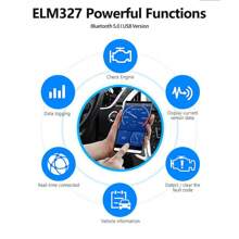 ELM327 OBD2 Bluetooth Car Diagnostic Scanner Vgate ICar2 V1.5, Car Engine Diagnostic Tool For Android/IOS, Code Reader For Auto Repair