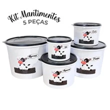 Plastic Food Jars Kit 5 Jars/Kitty - trắng - Xem 3