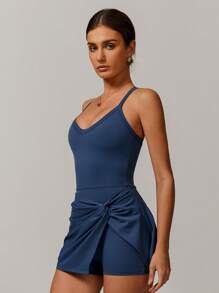 MASKERT Women's Dresses, Sportswear, Fitness Wear, Yoga Wear, Tennis Wear, High Elasticity, Skin-Friendly, Comfortable, Breathable, Casual Loungewear For Spring/Summer - Navy Blue - View 6