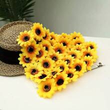 3Pcs Girls Yellow Sunflower Beach Hair Clips & Hawaiian Hair Accessories For Wedding & Party Beach Vacation- Hair Clip & Decorative Hair Clips For Girls