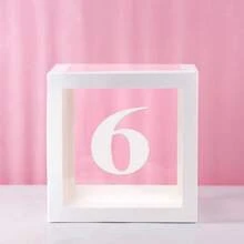 Cajas de globos blancos, con letras para Baby Shower, 1 caja con 1 letra o 1 juego de 4 cajas y letras B-A-B-Y, decoraciones de fiesta de baby shower para fiestas de cumpleaños, cajas de globos transparentes, bloques claros para fiestas de cumpleaños, duchas nupciales, revelación de género, decoraciones de cajas de globos