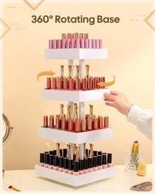 Homde Nail Polish Organizer 120-212 Bottles, 360 Rotating Nail Polish Rack Holder, Display Storage Shelf Fingernail Stand And Essential Oil, Gifts Women-,White - Black - View 11