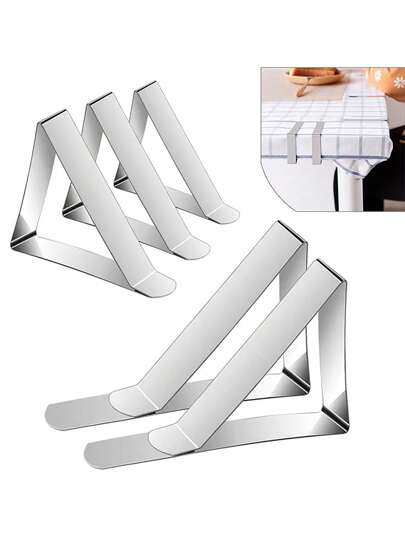 6pcs/12pcsDurableStainlessSteelTableclothClips,EssentialForHolidays,Parties,AndCelebrations