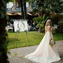 1 件婚礼基础款画架支架即时落地海报轻便可折叠便携带三脚架底座生日婚礼户外装饰 - 黑色 - 查看 7