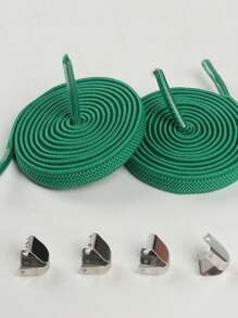 男女款弹性宽松鞋带，无需系带金属夹鞋带，百搭一脚蹬鞋，黑色、白色、彩色 - 彩色 - 查看 10