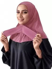 Awegeo Women's Solid Color Turban Hijab Underscarf With Elastic Strap Buckle - Fashionable Pullover Headwear, Soft & Comfortable Daily Casual Headscarf Hat - Leather Red - View 1