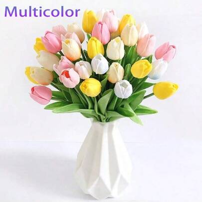 10pcs Tulip Artificial Flowers For Vase Home Party Wedding Decoration Outdoor DIY Flower Wall Decoration, Valentine's Day, Gift, Mother's Day, Wedding Decoration, Home Decoration Gifts Birthday Graduation Back To School Room Decor School Supplies