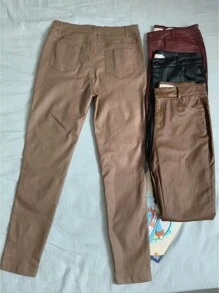 Women's Resin Elastane Pants - Khaki - View 2