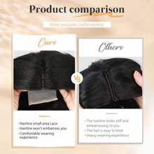 Yaki Kinky Straight Bob Wig Side Part 4x1 Lace Part Short Curly Wavy Loose Wave Wig For Glueless Lace Part Synthetic Wig Shoulder Length Body Wave Wig - Natural Black - View 8