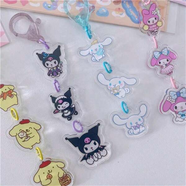 Sanrio Cartoon Dekorative Schlüsselanhänger Kette Mädchen Herz Kulomele Taschenanhänger Kleiner Anhänger