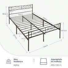 OYAJIA Full Bed Frame-Classic Metal Platform Bed Frame,Mattress Foundation With Steel Slat Support,Under Foundation Storage,No Box Spring Needed, Easy Assembly, Full Size