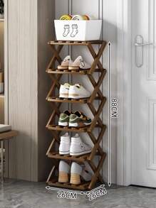 Étagère à chaussures à plusieurs niveaux, sans assemblage requis, étagère à chaussures économique pour la maison, pliable, meuble à chaussures de salon créatif, étagère à chaussures en bois pour petits espaces