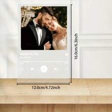 1 Customized Acrylic Music Plaque With Multiple Photos And Text, Suitable For Valentine's Day Gift, For Him And Her. Customizable Photo Album Cover, Music Song Plaque With Photos, Suitable For Father's Day, Graduation, Wedding, New Home, Restaurant, Living Room, Bedroom, Office, Tea Room, Home, Valentine's Day Decor.