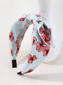 Diadema con estampado de mariposa y lazo, de alta calidad con estilo chino, estilo casual y elegante para primavera/verano