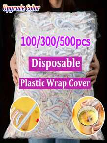 [100/300/500 قطعة] غشاء بلاستيكي للتغليف الغذائي القابل للتخلص منه، أغطية غذائية ملونة قابلة للتخلص منها، غشاء حفظ الأطعمة المنزلية، غشاء إغلاق متعدد الأغراض، للتخزين في الثلاجة، البقايا، الفواكه، المنزل، النزهات، الشواء - مستلزمات مطبخ بجودة مطعم - غلاف بلاستيكي ملون - مشاهدة 4