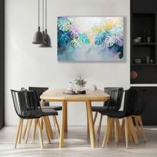 1pc Tropical Leafy Abstraction Artwork Product Image Gift For Family, High-Definition Printing With Frame Suitable For Office, Bedroom, Kitchen, Living Room Artwork Wall Painting