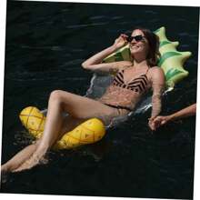 4-In-1 Pool Hammock 1-Pack, Inflatable Pool Chair Float, Water Hammock (Saddle, Lounge Chair, Hammock, Drifter), Navy & Light Blue Pool Float, Beach Essentials, Beach Accessories - Multicolor - View 3