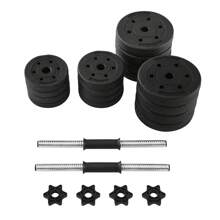 SONGMICS Set di Manubri 20 kg, 30kg o 40kg, Ricoperti con Plastica PE, Pesi per Fitness Palestra - nero - Visualizzare 7