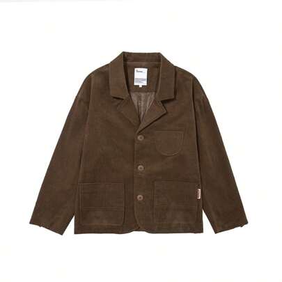 American Spring New Corduroy Jacket Retro Loose Casual Small Suit Classic Notch Collar Jacket