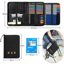 Set de 72 lápices de dibujo para colorear, pintar y esbozar Arte de dibujo profesional Incluye carboncillo, esbozo, lápices de color, cuaderno de dibujo, estuche de transporte y mucho más, Set de artista profesional - Negro - Ver 3
