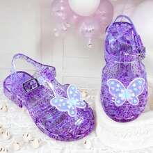 Girls' Butterfly Glitter Glamour Sandals - Màu tím - Xem 4