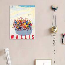 Framed Vintage Wallis Skiing Poster Reproduction, High-Quality  Canvas Wall Art For Home Office Decor, Perfect For Room Decor