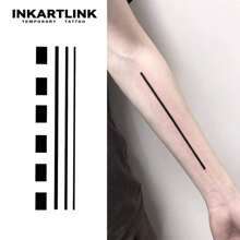 INKARTLINK革命性技术纹身，半永久纹身，平行线臂章纹身，逼真纹身，临时纹身，防水，真实纹身外观，小众设计纹身，水果纹身，植物纹身 - 黑色 - 查看 2
