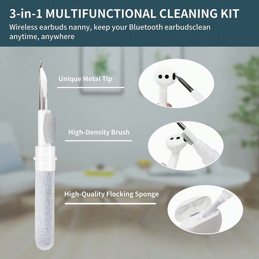 1pc 3-In-1 Earbuds Headphone Cleaning Brush For Air-Pods Wireless Earphone Kit Portable Cleaning Tools