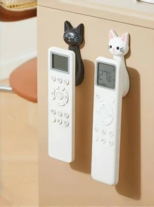1 个创意磁性挂钩，专为遥控器设计，具有强力粘合剂，适合壁挂，可爱的猫咪卡通设计，非常适合整理电视和空调遥控器，不留痕迹，适用于投影仪 - 彩色 - 查看 6