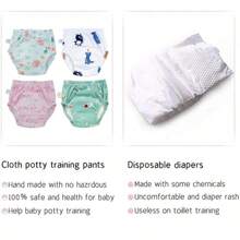 4 pièces/paquet de Culottes de formation souples et réutilisables - lavables et réutilisables, sous-vêtements absorbants, culottes de propreté pour bébé lavables, couches bébé respirantes, pour toutes les saisons - un cadeau parfait pour la baby shower