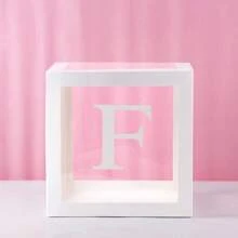 Cajas de globos blancos, con letras para Baby Shower, 1 caja con 1 letra o 1 juego de 4 cajas y letras B-A-B-Y, decoraciones de fiesta de baby shower para fiestas de cumpleaños, cajas de globos transparentes, bloques claros para fiestas de cumpleaños, duchas nupciales, revelación de género, decoraciones de cajas de globos